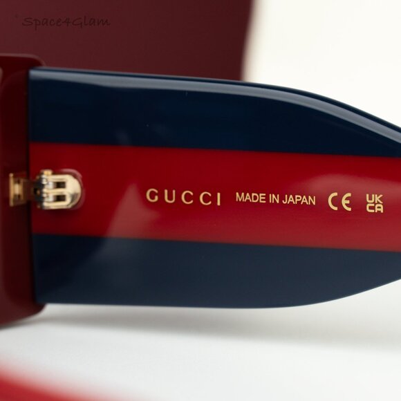 Gucci Women Sunglasses Burgundy Blue Rectangular GG1860S 003 BRAND NEW main image 4